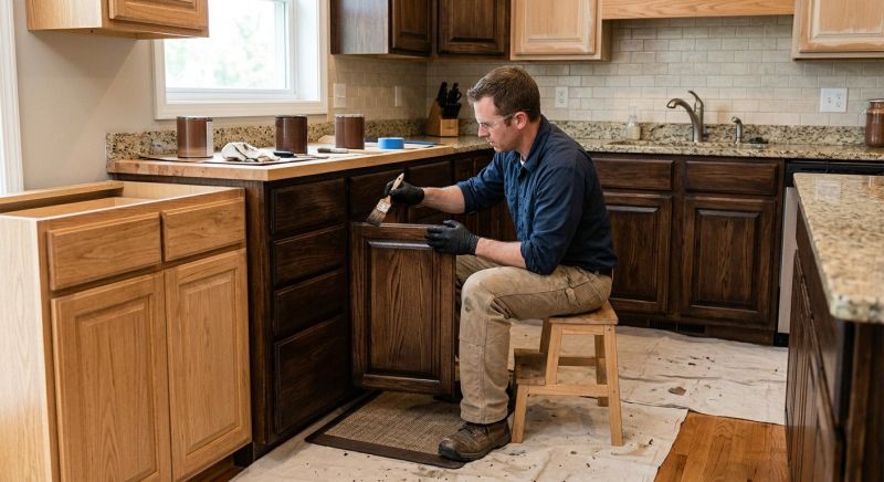 Kitchen Cabinet Staining in Terre Haute, IN